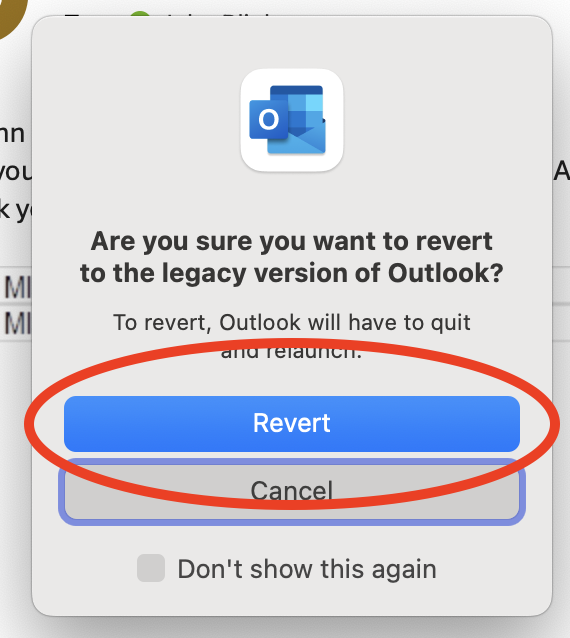 Revert to Legacy Outlook